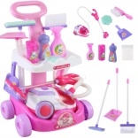Woopie kinder-schoonmaaktrolley met stofzuiger en zuigfunctie, 11 accessoires
