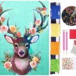 Diamantové malování 5D – jelen 30 × 40 cm