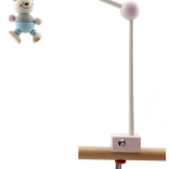 Hess wooden mobile holder for crib – pink, with solid clamp
