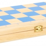 Houten schaakspel voor kinderen small foot – opvouwbare set met kleurrijke figuren