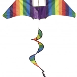 Kleurrijke vlieger met draaiende regenboog