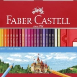 FABER-CASTELL Wooden Hexagonal Colored Pencils, 48 pcs, in a metal tin with sharpener, eraser and graphite pencils