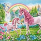pittura diamantata unicorni nel giardino fiabesco 30 × 40 cm