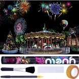 Disegno da grattare Parco divertimenti 75x52 cm