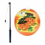 Halloween lantern cheerful pumpkin 25 cm with light-up wand 40 cm