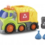 Kiddy camion della spazzatura con effetti luminosi e sonori 19,5 cm con bidone