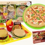 Set fast food per bambini – pizza, hamburger, patatine e accessori, 24 pezzi