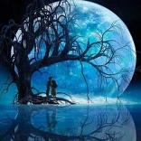 Gyémánt Festés Hold a tó felett 30x40cm