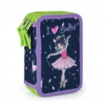 Three-layer school pencil case Ballerina without contents