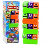 Dexterity game tower with 24 colorful blocks and faces