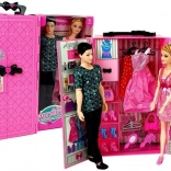 Boy and Girl Doll Set with Wardrobe and Outfits in a Carry Case