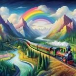 Rainbow Train Puzzle 260 pieces