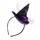 Witch headband with mini hat and flower