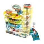 Tiered garage with elevator for 6 cars with light and sound effects