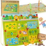 Jeu de labyrinthe magnétique en bois Ferme pour 2 joueurs