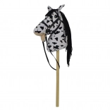Plush Hobby Horse with Sound, 70 cm, Black-and-White (Appaloosa)
