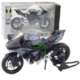 metal sports motorcycle with lights and sounds 1:12 gray