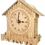 Wooden 3D Puzzle Clock with Functional Clockwork