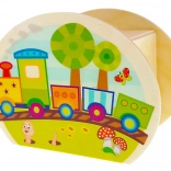 Hess Wooden Piggy Bank Train