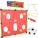 Training football goal with net, target tarp and ball