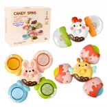 WOOPIE jouets sensoriels spinner pour enfants avec formes interchangeables abeille poussin lapin set de 3 pièces