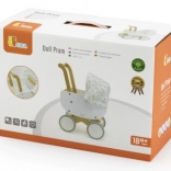 Poussette en bois pour poupées avec nacelle Viga