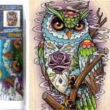 Diamantno slikanje modra sova 30x40 cm