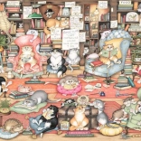 Ravensburger Puzzle Crazy Cats: Bingley’s Book Club 1000 Pieces