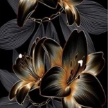 Peinture diamant fleur de lys noir et or 80 × 40 cm