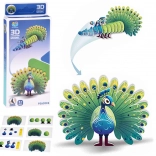 Puzzle 3D cardboard model peacock – DIY
