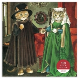 Square puzzle Meowsterpiece: The Arnolfini Marriage 500 pieces