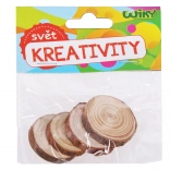 Dřevěná kolečka 3–4 cm, sada 4 ks