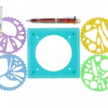 Inspiro sada na špirálové kreslenie so šablónami a šesťfarebným perom