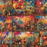 Puzzle Travel with Books and Wine 2000 Pieces