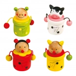 Wooden Tooth Boxes with Animal Motifs 4 pcs