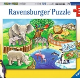 Puzzle 2x12 Pieces Zoo Animals