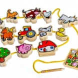 Inrijgspel hout Mijn eerste dieren