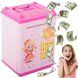 Children's Safe Pink with PIN Code for Banknotes and Coins
