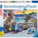 Puzzle Ravensburger Sunset over Santorini 300 pieces