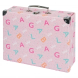 Foldable School Briefcase BAAGL Logo pink with metal fittings
