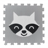 Foam puzzle mat for kids with raccoon – light gray