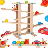 Wooden ball race track set Montessori XXL