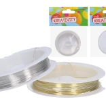 Drátek na korálky 0,6 mm, 4 m – zlatý nebo stříbrný