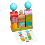 Lucy & Leo Shapes and Emotions – wooden peg puzzle with templates