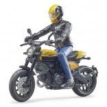 Bruder bworld motorcycle Scrambler DUCATI Cafe Racer with rider 1:16