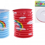 Lampion cilinder Regenboog 15 cm