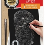 Silver scratch art picture dog GRAFIX