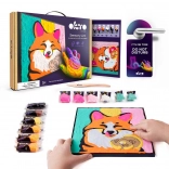 Okto Fox – art set for finger painting on canvas 29 × 29 cm