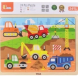 fa puzzle építőgépek 24 darab VIGA