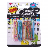 Farebné kancelárske sponky 50 mm